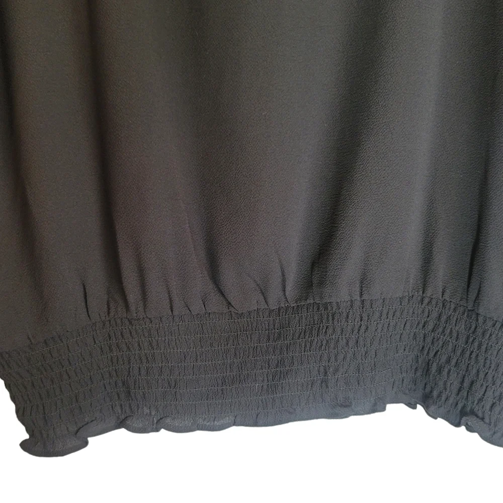 Michael Kors Women's Black Roll-Up Sleeve Blouse Top - Medium - Picture 4 of 7